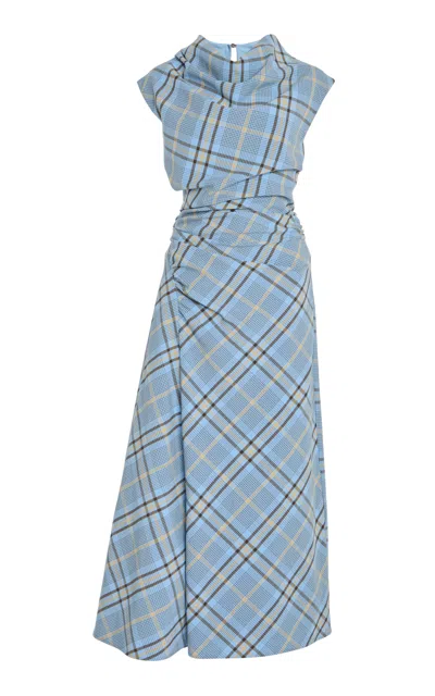 Simkhai Burke Draped Midi Dress In Blue