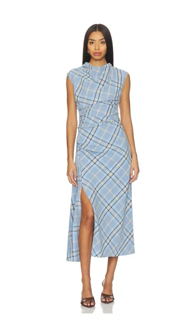 Simkhai Burke Draped Midi Dress In Blue