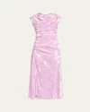 Simkhai Burke Draped Midi Dress In Pink