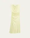 Simkhai Acacia Cowl-neck Gathered Maxi Dress In Yellow