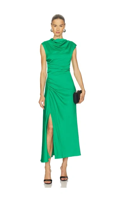 Simkhai Burke Draped Mini Dress In Kelly Green