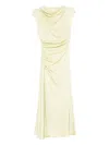 Simkhai Acacia Cowl-neck Gathered Maxi Dress In Green