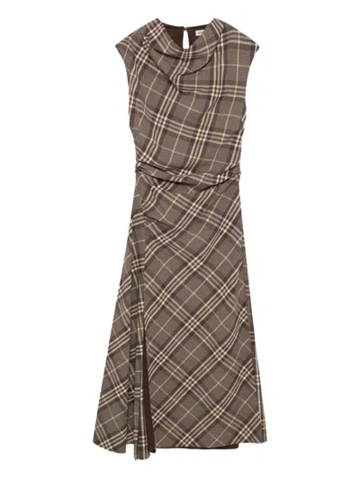 Simkhai Burke Draped Plaid Midi Dress In Multi