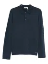 Simkhai Buttoned Long-sleeve Polo Shirt In Blue