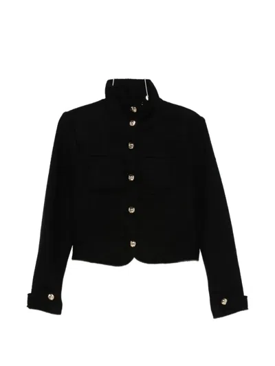 Simkhai Button-up High-neck Jacket In Black