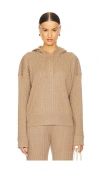 Simkhai Cable Cashmere-blend Hoodie In Tan