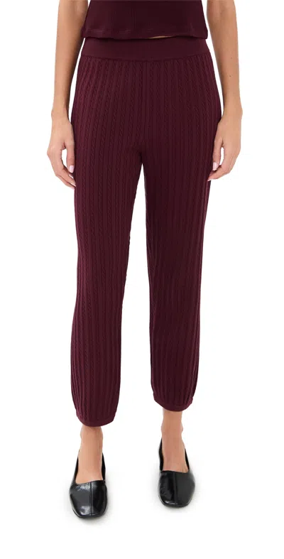 Simkhai Cable Joggers Sangria In Brown