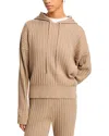Simkhai Cable Cashmere-blend Hoodie In Heather Teak