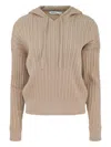 Simkhai Cable-knit Cotton And Cashmere-blend Hoodie In Neutral