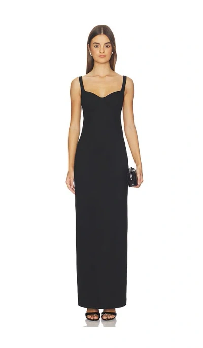 Simkhai Cabot Sculpted Scuba Maxi Dress In Black