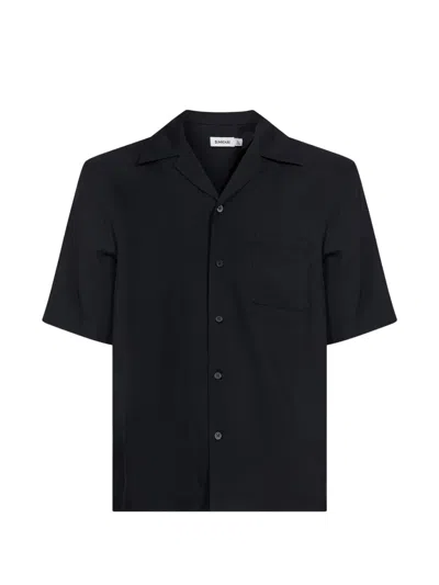Simkhai Cade Camp Short-sleeved Shirt In Black