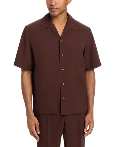 Simkhai Cade Loose Fit Camp Collar Shirt In Brown