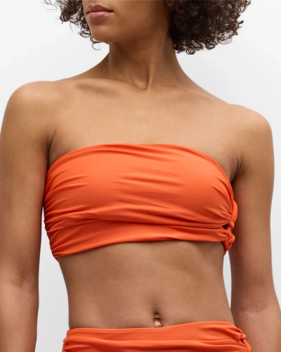 Simkhai Cale Strapless Bikini Top In Flame