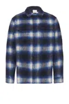 Simkhai Caleb Plaid Shirt Jacket In Charcoal Granite Plaid