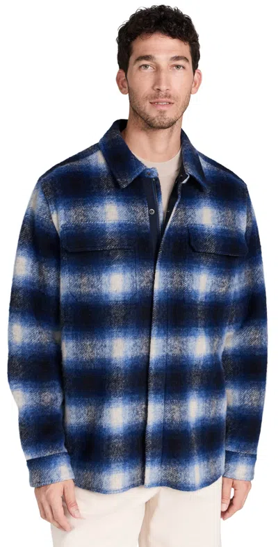 Simkhai Caleb Plaid Shirt Jacket Charcoal Granite Plaid