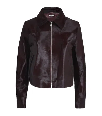 Simkhai Calf Hair Jacket In Brown