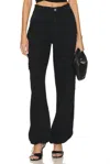 Simkhai Calista Denim Cargo Pant In Washed Black In Black