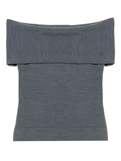 Simkhai Callahan Off-shoulder Top In Gray