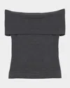 Simkhai Callahan Off-the-shoulder Merino Top In Gray