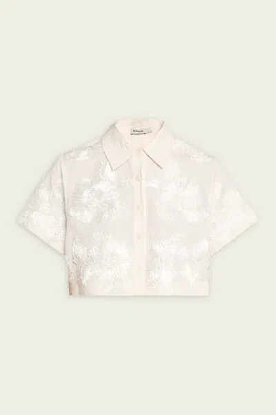 Simkhai Callie Camp Shirt In Ivory In White