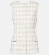 Simkhai Womens Calliope Check Woven Vest Sand Gingham In Beige