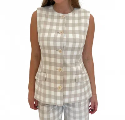 Simkhai Calliope Vest In Sand Gingham