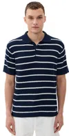 Simkhai Calum Polo Midnight Stripe In Blue