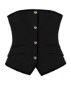 Simkhai Cambrie Velvet Trimmed Bustier Top In Black