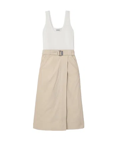 Simkhai Camden Belted Stretch-knit Midi Dress In Brown