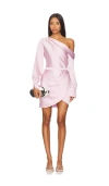 Simkhai Cameron One-shoulder Satin-crepe Mini Dress In Pink