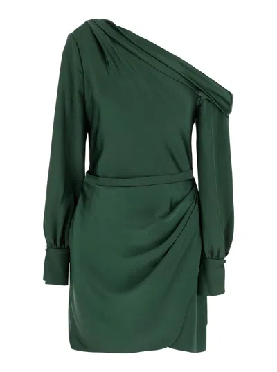 Simkhai Cameron Green One-shoulder Dress With Front Single Slit In Acetate Blend Woman