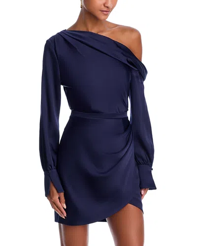 Simkhai Cameron One Shoulder Mini Dress In Midnight