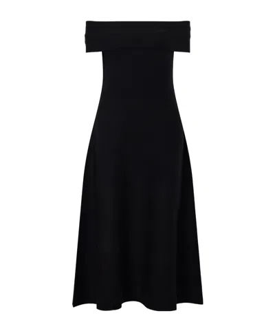Simkhai Camilla Wool Off-the-shoulder Midi Dress In Black
