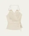 Simkhai Campbell Linen Halter Shirt