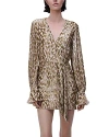 Simkhai Camryn Metallic Burnout Long Sleeve Minidress In Gold