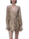 Simkhai Camryn Metallic Burnout Long Sleeve Minidress In Gold