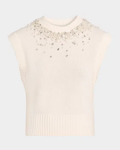 Simkhai Candra Embellished Knit Vest In Neutral