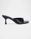 Simkhai Carey Leather Buckle Mules In Black