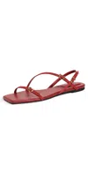 Simkhai Carey Suede Strappy Flat Sandals Crimson In Red