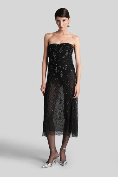 Simkhai Carmela Long Dress In Black Polyester