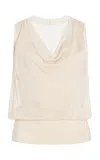 Simkhai Carmina Draped Knit Tank Top In Off-white