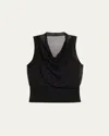 Simkhai Carmina Sheer Cowl-neck Tank Top In Black