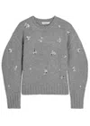 Simkhai Caroline Embellished Wool And Cashmere-blend Jumper In Gray