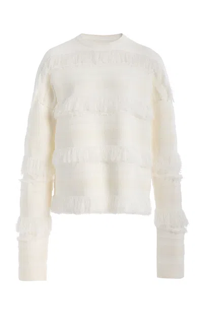 Simkhai Carrick Cotton-blend Crewneck Sweater In White