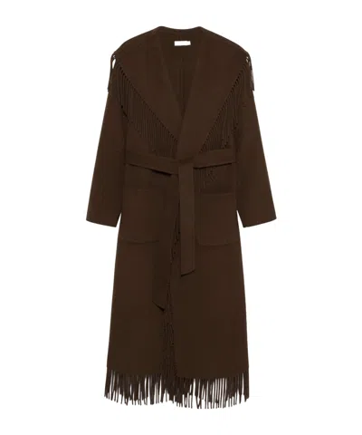 Simkhai Carrie Fringe Coat In Brown