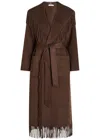 Simkhai Carrie Fringed Wool-blend Coat In Brown