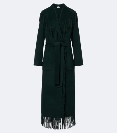 Simkhai Carrie Fringed Wrap Coat In Black