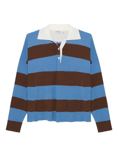 Simkhai Carson Striped Rugby Polo Shirts In Blue