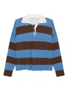 Simkhai Carson Rugby Polo Horizon Stripe In Blue