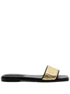 Simkhai Carter Metallic Slide Sandals In Gold
